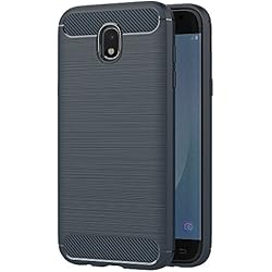 Funda Samsung Galaxy J7 2017, AICEK Azul Silicona Fundas para Samsung J7 2017 Carcasa J7 2017 Fibra de Carbono Funda Case (5,5 Pulgadas SM-J730F)