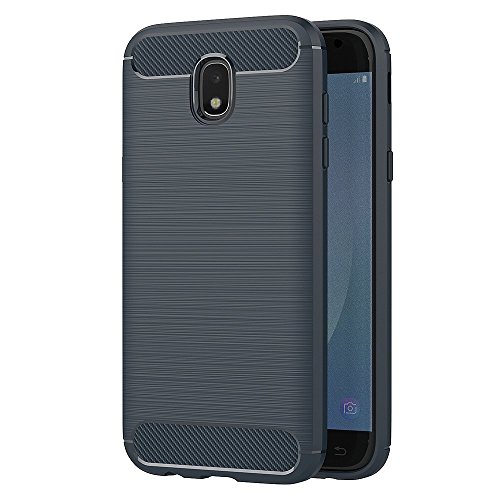 Funda Samsung Galaxy J7 2017, AICEK Azul Silicona Fundas para Samsung J7 2017 Carcasa J7 2017 Fibra de Carbono Funda Case (5,5 Pulgadas SM-J730F)