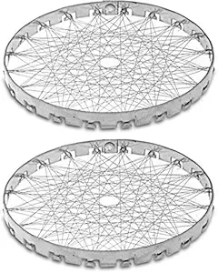 ANIAN Stainless Steel Chota Tandoor Jali for Gas, Rasoi Roaster Grill (Silver) - Pack of 2