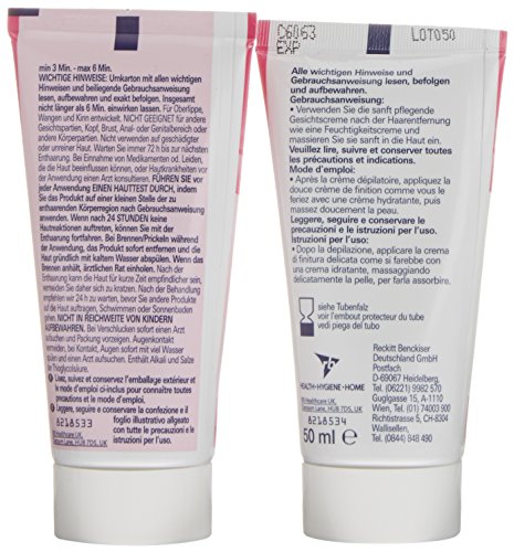 Veet Gesicht Haarentfernungs-Creme Set für sensible Haut mit Aloe Vera und Vitamin E, 2 x 50 ml - 3