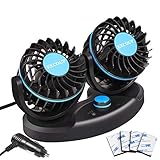 auto lüfter 12v Einstellbar und flexibel. Der Fahrzeug lüfter aus hochwertigem ABS-Kunststoff, sehr robust und langlebig. Zwei Lüfterköpfe sind um 180 Grad drehbar und der Lüfterhalter ist um 180 Grad drehbar (manuell).
