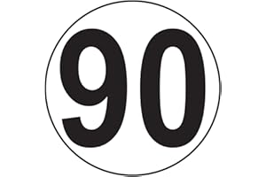 AMBIANCE STICKER Autocollant Sticker Macaron Limitation de Vitesse Autocars Tracteur Poids - Lourds Disque Limitation Vitesse Camion 90 KM/H adhésif - 15 cm Diamètre