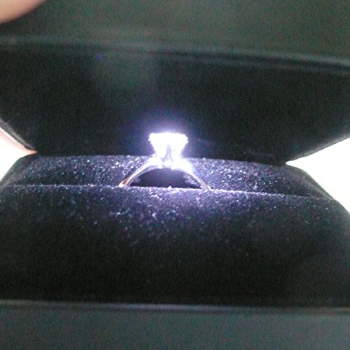 VORCOOL LED-Licht Ringschachtel Schmuckkästen für Ring Halskette Anhänger (Schwarz) - 3