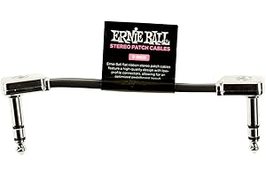 Ernie Ball 3" Single Flat Ribbon Stereo Patch Cable, 1 unidad, 7,6 cm - Black