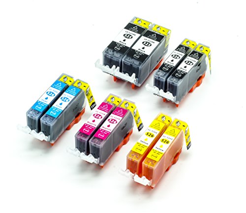 Koala Tintenpatronen/Druckerpatronen 10er Multipack Ersatz für Canon PGI-525 / CLI-526 kompatibel mit Canon Pixma MX885, MX895, IP4850, IP4950, IX6550, MG5150, MG5250, MG5340, MG5350, MG6150, MG6250, MG8150, MG8240, MG8250, MX715, MX884 (2*Schwarz, 2*Foto-schwarz, 2*Cyan, 2*Magenta, 2*Gelb)
