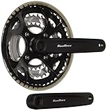 SunRace City-Bike 48/38/28 Guarnitura Alluminio, Nero