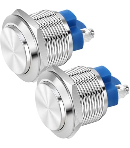 Gebildet 2 Pulsanti Interruttore Autobloccante 22mm - Acciaio Inox IP65, Terminali A Vite Per 12V/24V/250V - Foto 4
