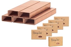 NATSUMEBASICS Rose Gold Staples Standard Stapler Refill 26/6 Size 6 Pack total 6000 Staples (6 Pack Rose Gold)