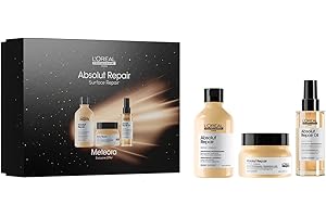 L'ORÉAL PROFESSIONNEL PARIS L'OREAL PROFESSIONNEL - Coffret Cadeau - Cheveux Abîmés - Absolut Repair - 77% de Dommages en Moins - Cheveux Brillants & Doux - Édition Limitée - Shampoing (300ml) + Masque (250ml) + Huile (90ml)