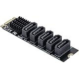 NFHK NGFF Key B+M auf SATA 3.0 6Gbps 5 Ports Adapter Konverter Port Multiplier Selector JMB575 2280
