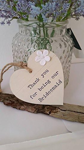 Thank you for being my Bridesmaid/ Maid of honour Wedding Heart hanging Keepsake
