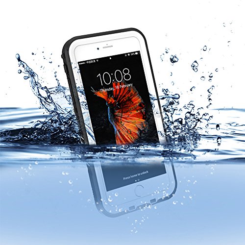 FLOVEME Funda Impermeable para iPhone 7 Plus Certificado IP68 Resistente al Polvo  Lluvia  Nieve y Aceite  Ideal para Esquiar  Nadar  Pescar  Lavar y Cocinar - Blanco