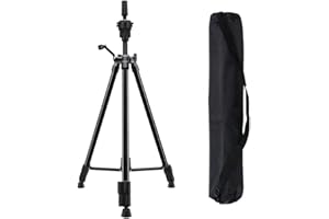 Treppiede per Parrucca, DanseeMeibr Plus Antiscivolo Regolabile (24-64 Pollice) Supporto per Treppiede in Alluminio, Acconciatura Treppiede per formazione parrucchieri con borsa per il trasporto