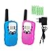 Produktbild Mini Walkie-Talkies - LOMOO Langstrecken PMR446MHz 8 Kanäle 2-Wege Funkgeräte Walkie-Talkies mit wiederaufladbarer Batterie und Ladegerät Reichweite Bis zu 3 KM, Eingebaute LED Taschenlampe VOX LCD Display - (1 Paar, Blau & Rosa)