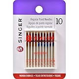 Singer Regular Point Machine Needles Assorted, 4 Size 80/11, 4 Size 90/14 and 2 Size 100/16