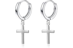 VONALA Damskie i męskie, srebro wysokiej próby, czarne kreolki, srebrne kolczyki i gwiazdki, kreolki dla kobiet, dziewcząt, mężczyzn, chłopców, kobiet, nastolatków, dziewcząt, Srebro szterlingowe