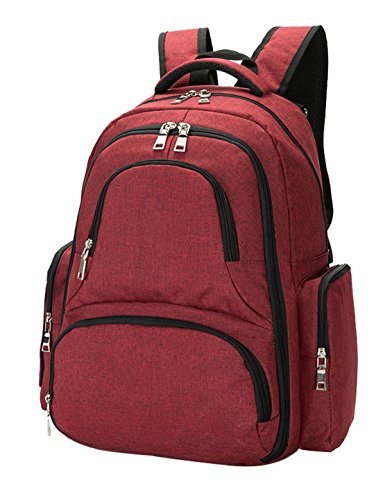Preisvergleich Produktbild iSuperb Wickeltaschen Wickeltasche Rucksäcke Baby Backpack Diaper Bag Wasserdicht (Weinrot)