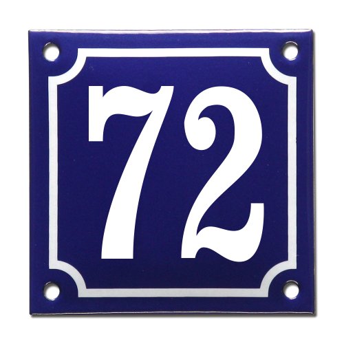 Numero civico smalto French Blu, numero 72