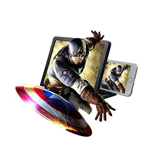 iProtect Lente di ingrandimento per schermo Smartphone - Magnifier supporto per cellulare schermo ingrandimento in nero