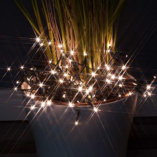 NEW LED Christmas String Lights. Multi Function LED Fairy Lights, Battery Powered with Timer, for Indoor or Outdoor use. By Qbis (Green Wire, 100 LEDs)