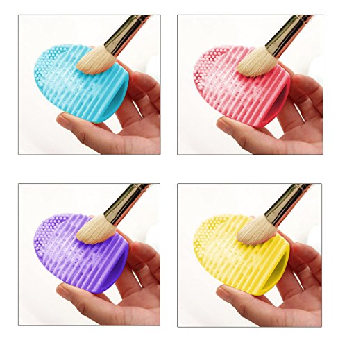 4Pcs Make Up Brushes Cleaning Makeup Washing Brush Silicone Glove Clean Scrubber Board Cosmetic Foundation Brush Cleaner Tools