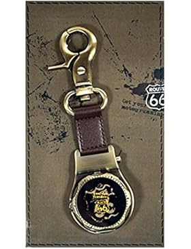 Route 66 Taschenuhr mit Sprungdeckel & Karabiner, Wasserdicht, Hochwertiges Quarzlaufwerk, für Damen & Herren,...