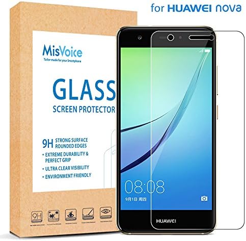 Huawei nova Glass Screen Protector, MisVoice® Premium Ultra-Thin 0.26mm Tempered Glass Screen Protector Screen Cover for Huawei nova with 2.5D Round Edge 9H Hardness Crystal Clear Scratch Resist Bubble-free