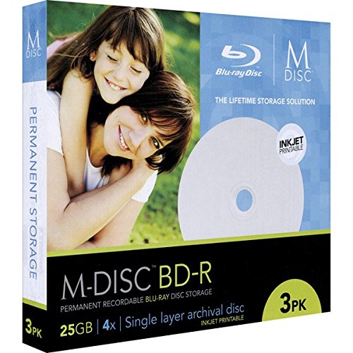 MILLENNIATA 3x BD-R M-DISC printable SlimCase 25GB 1-4x Storage 1.000 year - 3