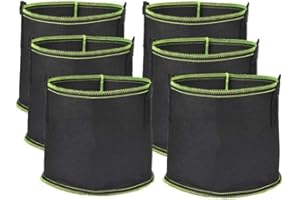 LATERN 6 Pack 5 Gallons Plant Growing Bags, Nonwoven Fabric Breathable Grow Bags Heavy Duty Thickened Root Aeration Garden Pots Container with Straps Handles, for Flowers Vegetables