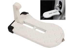 Ygapuzi Universal Car Door Latch Step, Pieghevole Car Roof Rack Step con vetro window Breaker, facile accesso al tetto per la maggior parte dell'automobile, SUV, camion, massimo 400 LBS (Bianco)