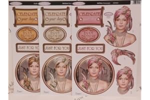 3 x Debbi Moore Art Deco Decadence Decoupage Die Cut Pack 8 Designs to Choose (Celebrate Your Day (ADD042))