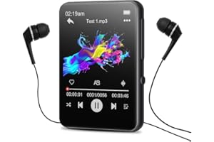 SWOFY 32GB MP3 Player with Bluetooth 5.0,2.4-inch TFT Full Touchscreen MP3 & MP4 Player with FM Radio, Recorder, Built-in Speaker for Walking and Running, Support up to 128GB TF Card