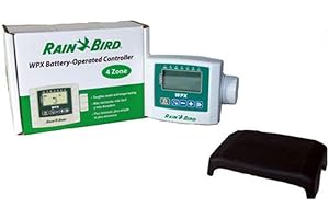 Rain Bird Programador Modular Modelo WPX4, para 4 Estaciones a Pilas ESP-9V, con automatización del riego sin Red eléctrica, Color Gris, 6,2 x 10,3 x 13,6 centímetros (Referencia: F48314)