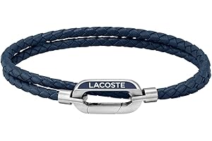 Lacoste Bracelet en cuir pour Homme Collection STARBOARD disponible en Bleu, verte et marron