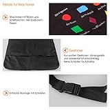 BAYTTER® Rücksitzschoner Rückenlehnenschutz + Rücksitz Organizer mit großer Kapazität, mit durchsichtigem iPad Tablet Fach, für Kinder mit 0-5 Jahren Früherziehung wasserdicht, mit wickelunterlage, mit Geometrie, 60x 45cm, passend für jedes Auto, schwarz - 6