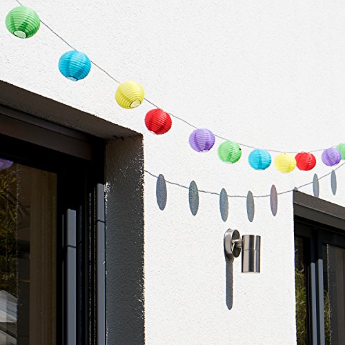 Plaights Lampion Lichterkette mit 20 LED’s in bunt | Sommerlichterkette für draußen mit Timer Funktion | perfekte Dekoration für Garten, Terrasse, Balkon, Party und Feiern - 3