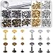 Produktbild 180 Set 3 Größen Leder Nieten Einzelkappe Nieten Röhrennieten Metall Nieten mit 3 Stück Befestigungswerkzeug für DIY Leder Handwerker Nieten Ersatz 4 Farben