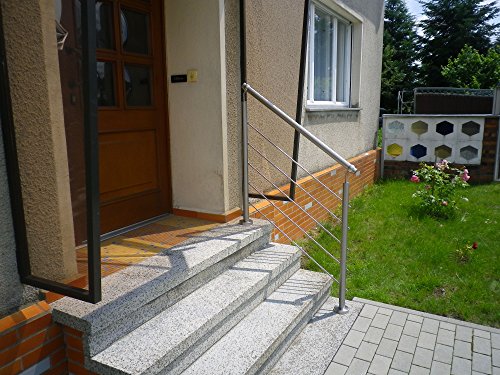 Edelstahl-Handlauf Geländer für Treppen Brüstung Balkon mit/ohne Querstreben (bis 1.0m inkl. 2 Pfosten 3 Querstangen) - 4
