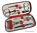 VAMA Beauty Polka Dot Luxury 8 Piece Ladies Manicure Pedicure Personal Nail Care Set Red