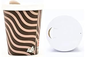 RFD kit da 100 Bicchieri con coperchio in cartoncino per cappuccino, caffè americano 250ML