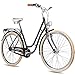 Produktbild CHRISSON 28 Zoll Retro Citybike Damen - N Lady 7G schwarz - Damen-City-Fahrrad mit Shimano Nexus 7 Gang Nabenschaltung im Retro Design, Vintage Damenfahrrad mit Rücktrittbremse und Gepäckträger