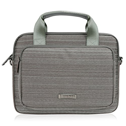 Laptophülle 10,1″, Evecase Universal Neoprene Gepolsterte Notebook Briefcase Laptop Schutzhülle mit Anzug-Gewebe / Ablösbaren Träger / Handgriff / Frontfach / Zubehörfächer 10.1 Zoll – Grau M - 3