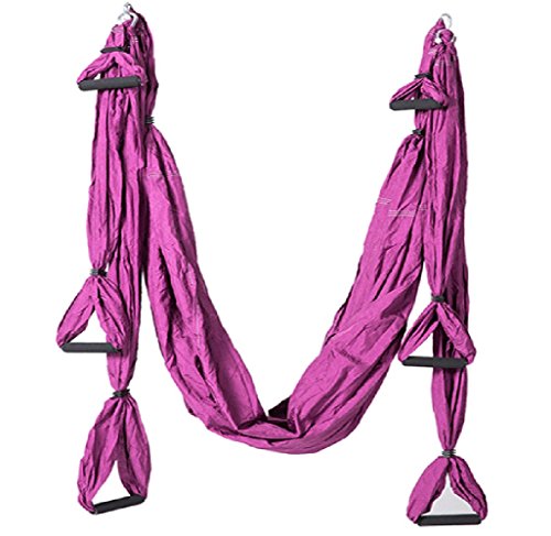 WKLCF Yoga Hamac Aerial Anti Gravity Schwingen Suspension Chiffon Joga antidérapant Hammock Air Mouches Charge 300 kg Yoga Set