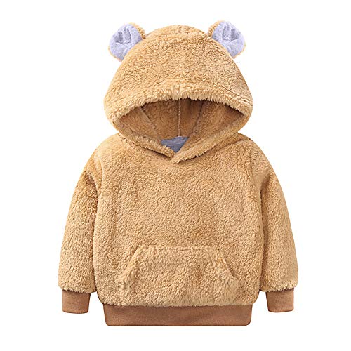 Shiningup Bébé garçon Fille Sweat à Capuche Polaire Manteau Chaud Ours Outwear pour l'âge 1-6 Ans