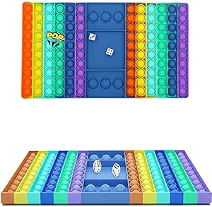kepptal Big Game Board Toy, Rainbow Chess Board Push Bubble per Fidget Sensory Toys for Parent-Child Time, Interactive Jumbo Stress Relief Figetget Toy to Play with Friends (Multicolor)