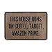 Produktbild naanle Eingang Fußmatte THIS HOUSE läuft auf Kaffee Target Amazon PRIME Fußmatte Outdoor Innen Polyester-Baumwolle Zwischenschicht-Top 39,9 x 59,9 cm