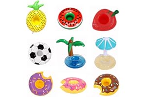 HIUOUIH Porte Gobelet Gonflable Piscine 9 Pièces Boissons Flotteur sous-Verres Gonflables Flottant Plage D'été Porte-Boissons Verre Porte-Boisson Flotteurs de pour Fête Soirées