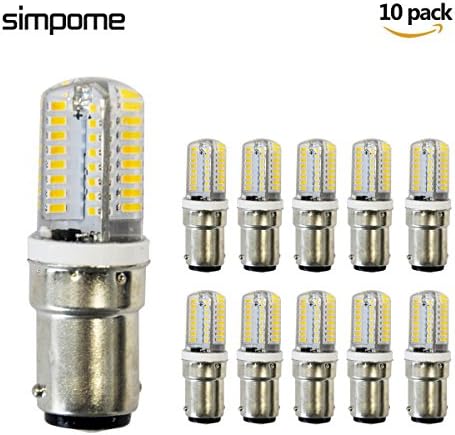 Simpome LED Corn Lamp Bulb B15 3W, Dimmable LED Light, Cool White 6000K, Non-dimmable, 200 Lumens, 360 Beam Angle, 10 Pack