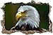 Produktbild Pixxprint 3D_WD_S2657_62x42 anmutiger Weißkopfseeadler Wanddurchbruch 3D Wandtattoo, Vinyl, bunt, 62 x 42 x 0,02 cm