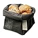 Produktbild bun-di Swiss KREMPELBOX M - als Deko-Übertopf, kleiner Brotkorb, Utensilo, Aufbewahrungskorb, Geschenkbox - Waschbares Papier mit Lederoptik / Veganes Leder Reißfest - ca.12,5cm Ø - Schwarz